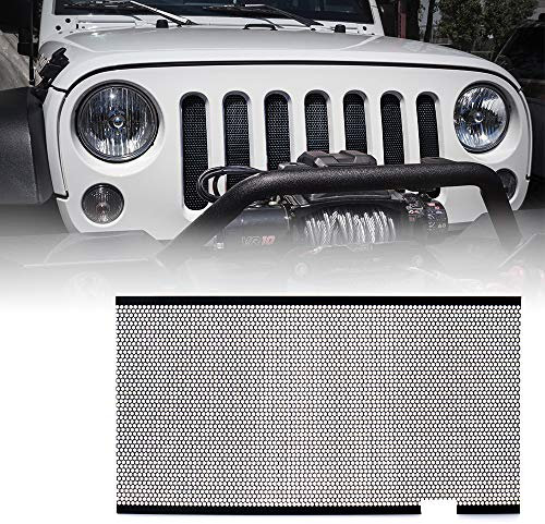 Xprite Kühlergrill-Netzeinsatz aus Aluminiumlegierung, für original Motorhaube, matt, Schwarz