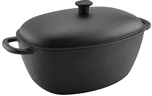 Carl Victor - Bräter Gusseisen Pfanne Topf 32 cm, 6L Gussdeckel