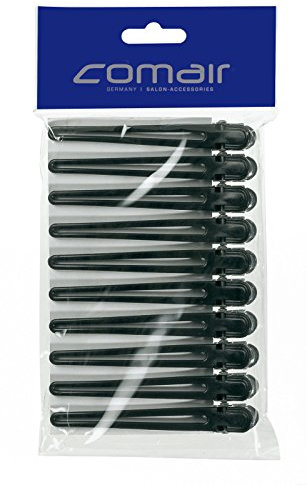 Comair 3150049 Haarclips Plastik/Aluminium, 10 Stück, schwarz, 95 mm