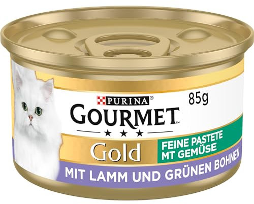 Gourmet PURINA GOURMET Gold Feine Pastete mit Gemüse Katzenfutter nass, mit Lamm und grünen Bohnen, 12er Pack (12 x 85g)