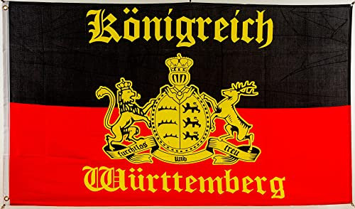Flagge 90 x 150 : Königreich Württemberg mit Schrift