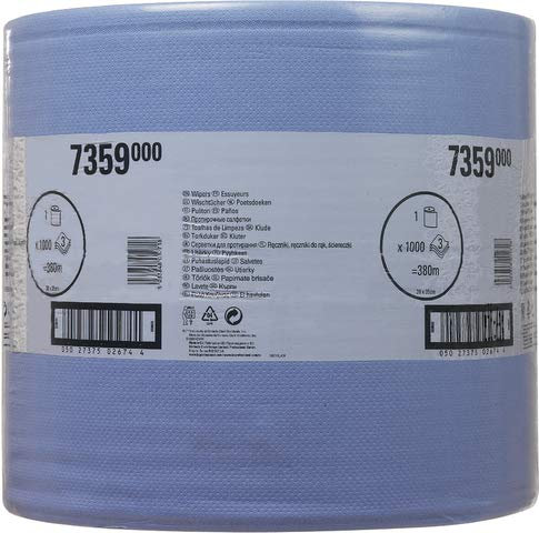 Putztuchrolle Kimberly Clark Wischtücher Blau 3 lagig, Großrolle aus LDC, 1 Rolle x 1000 Tücher, 35x38 cm