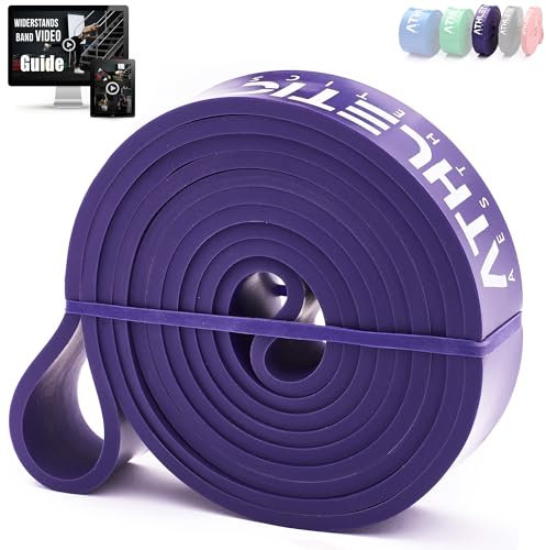 ATHLETIC AESTHETICS Premium Resistance Bands - Widerstandsbänder - Fitnessbänder Set für Ganzkörpertraining + PDF Guide (Lila)