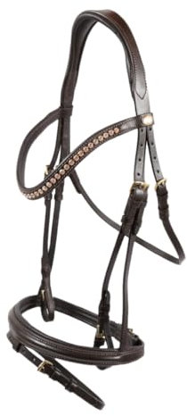 Hans Melzer Horse Equipment Trense Mechtersen, braun/messing, Extra Warmblut