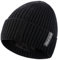 Novawo Wintermütze mit Fleecefutter, dicke Totenkopf-Mütze Gr. Einheitsgröße, Schwarz ohne Halswärmer