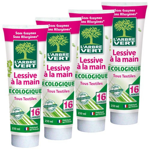 L'Arbre Vert - Tube Lessive à La Main - 250 ml - Lot de 4