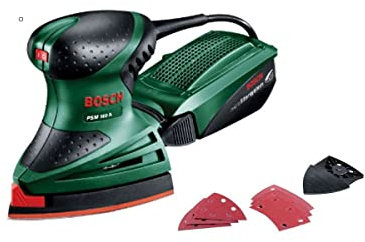 BOSCH - Ponceuse PSM160A + KIT Accessoires + Outil extension + 6 feuilles abrasives Ponceuse multifonction