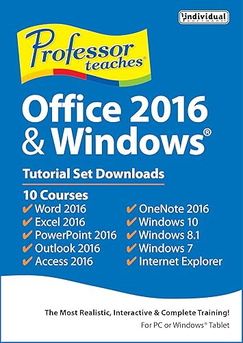 Professor Teaches Office 2016 & Windows Tutorial Set Downloads [Download]