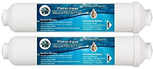 Planet-Aqua 2 Stück Mineralfilter Kartusche Mineralisierer für Wasserfilter Osmoseanlage Trinkwasser Patrone Filter Umkehrosmose Filterkartusche Spurenelemente