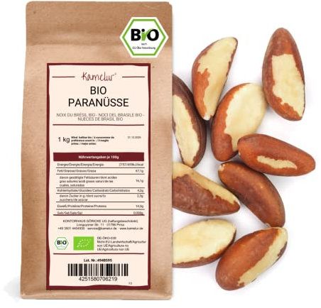 Kamelur Bio Paranüsse aus Wildsammlung - 1kg - von Hand geerntete Paranusskerne aus dem Bolivianischen Regenwald - Paranüsse 1kg ohne Zusätze