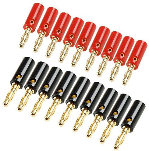 AKORD 20 x 4 mm Gold Plated Banana Plugs For Speaker Wire
