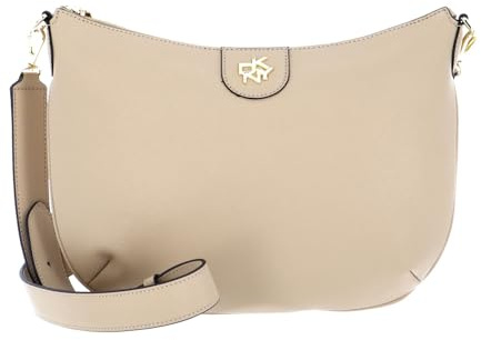 DKNY Leder Umhängetasche Abendtasche Carol Saddle Crossbody Bag Jute beige