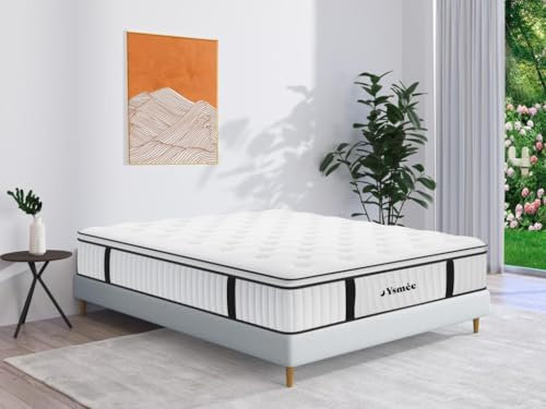 Vente-Unique - Matelas Ressorts ensachés surmatelas intégré American Dream de DREAMEA - 180 x 200 cm