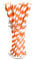 Premium Paper Straws [Pack of 25 Drinking Straws] by Picture Perfect Party (Orange Stripes)