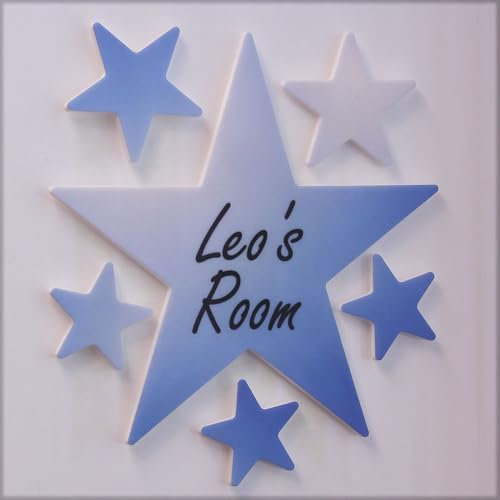Personalised Blue Colour Star Door Name Plaque Boy or Girls Bedroom Room Sign