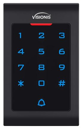 Visionis VIS-3002 Access Control Indoor Only Digital Touch Keypad + Reader Standalone + Wiegand 26 Standard Design No Software EM + Mifare Cards Compatible 2000 Users