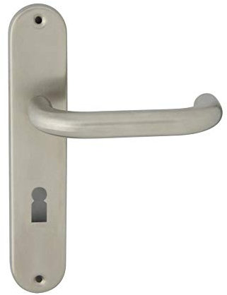 domino Türgriff UNO INOX BB-Buntbart 72 Drückergarnitur für Zimmertüren Langschild-Garnitur Türdrücker-Set Türbeschläge