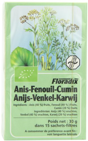 Salus Organic Aniseed Fennel Caraway Herbal 15 Teabags (Pack of 6, Total 90 Teabags)