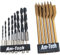 S9Q14-14pc HEX Shank Wood Drill Set 6pc Titanium Wood BITS & 8pc Carbon Steel Wood BITS
