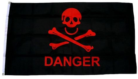 Fahne/Flagge Danger Totenkopf 90 x 150 cm