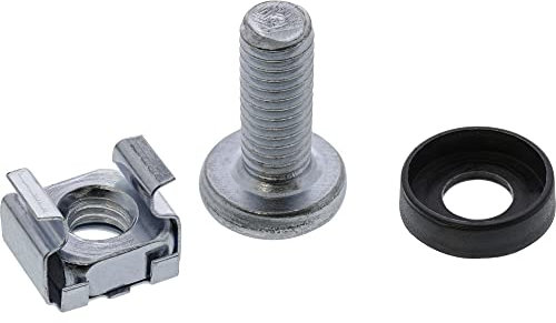 InLine 01950C Käfigmutternset M6, je 100x Käfigmuttern, Unterlegscheiben, Schrauben