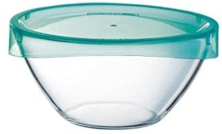 Luminarc ENSALADERA 17 CM C/Tapa KEEP'N Lagon Lum, Transparente y Verde