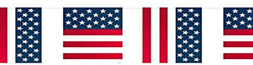 Folat Flaggengirlande mit USA-Flaggen, Party-Dekoration, 10 Meter lang