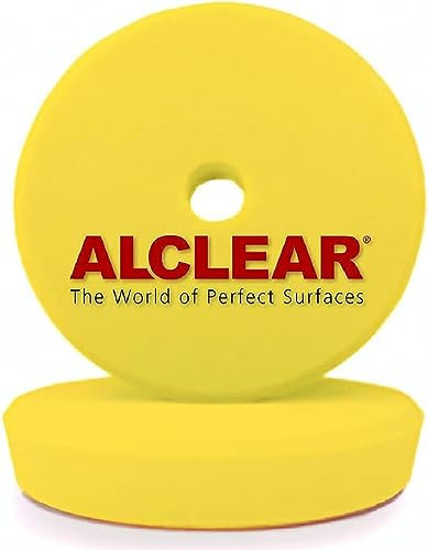ALCLEAR 5095M Polierpad Auto Polierschwämme, medium für RUPES® Poliermaschine, Durchmesser: 95/80x25 mm, gelb, 2er Set, Polierpad, Autopflege Polierschwamm