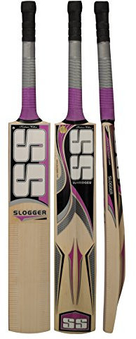 SS Sunridges Slogger Cricketschläger aus Kaschmir-Weide – inklusive SS Abdeckung – kurzer Griff in voller Größe – geeignet zum Spielen mit abgelassenem oder schwerem Tennisball aus Leder