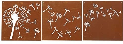 Ferrum Edelrost Bildtriologie Pusteblume 3tlg. Set, 30 x 30cm, 8-1014