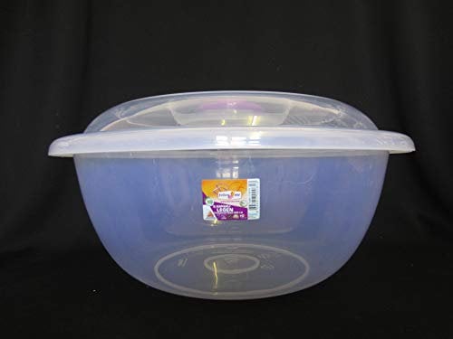 trinty house ware collection Follow Me 6,9,16, & 23Lt. Clear Plastic Mixing Bowls with LID Cooking Baking,Salad, Food (9 Litre)