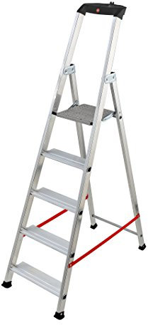 Escabeau Professionnel Pliable en Aluminium 5 marches Larges Hailo Alu Pro