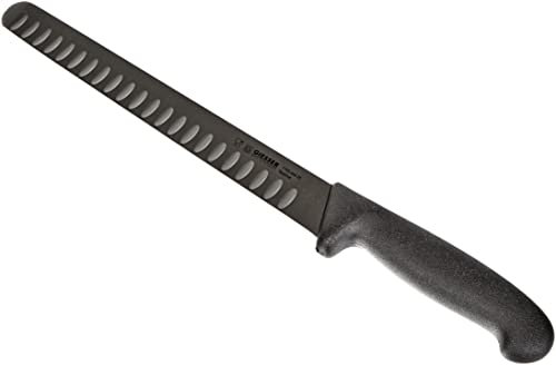 Giesser seit 1776 - Made in Germany - Schinkenmesser schwarz, Basic Black, Klinge 25 cm, lange Kullen, rutschfest, scharfes Wurstmesser spülmaschinenfest, rostfrei
