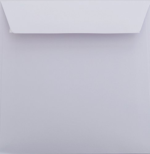 Paper24 25 quadratische Briefumschläge 155x155 Weiß, haftklebend, 120 g/qm, für Hochzeitskarten im Format 148x148 mm