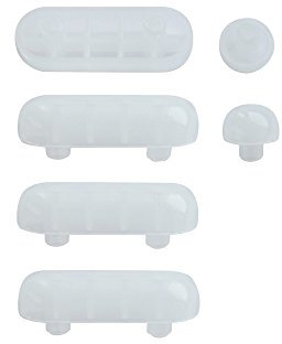 SITZPLATZ® WC-Sitz-Puffer Nr. 23 | Auflagestopfen für Toilettensitz | Abstandhalter für WC-Brille | Dämpfer | Weiß | Kunststoff