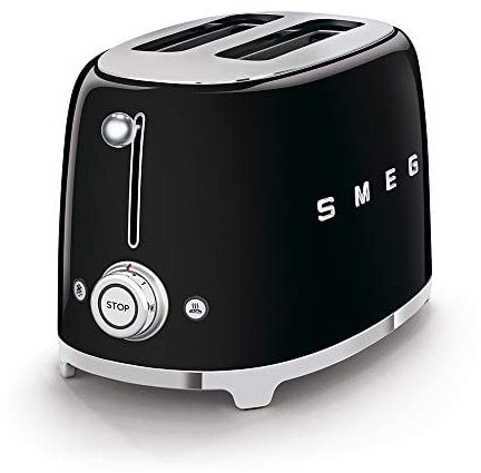 Smeg TSF01BLUS 50's Retro Style Aesthetic 2 Slice Toaster, Black