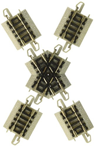 Bachmann 44842 Snap-Fit E-Z Track 60 Degree Crossing (1/Card) -Nickel Silver Rail with Grey Roadbed-N Scale, 6 UK