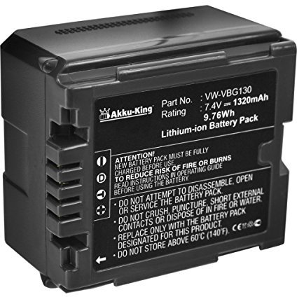 Akku-King Akku kompatibel mit Panasonic VW-VBG130, VW-VBG130-K, VW-VBG130E1K Li-Ion - 1320mAh