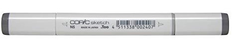 COPIC Sketch Marker Typ N - 5, neutral gray No. 5, professioneller Pinselmarker, mit einer Super-Brush-Spitze und einer Medium-Broad-Spitze