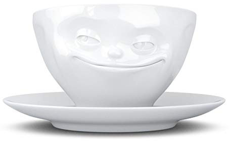 TASSEN/Kaffeetasse, Grinsend (Porzellan, 200ml, weiß, 100% Made in Germany)