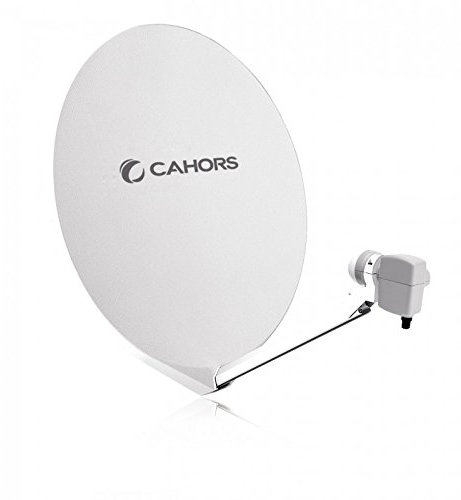 Cahors Parabole Satellite Fibre Composite Blanche SMC 80cm + LNB Single