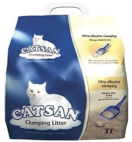 Catsan Clumping Litter 5L 5000g Bulk Pack of 3, Low-Dust Hygienic Cat Litter with Natural Minerals, Strong Clumping Action for Easy Cleaning, Helps Control Odour and Maintain Clean Litter Trays