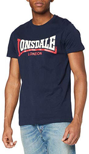 Lonsdale Herren T-shirt met dragerhemd Two Tone Langarmshirt, Marineblau, L EU