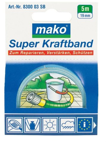 Mako Super-Kraftband für Haushalt u. Garten 19mm x 5m Rot