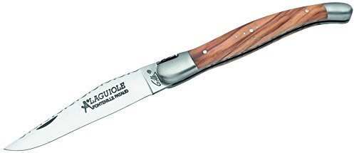 Pataud Fontenille Couteau Traditionnel, en Bois d'olivier et Acier 12C27, Gris, Taille M