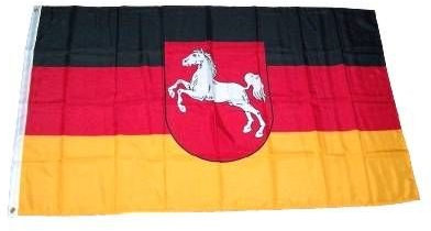 MM Niedersachsen Flagge/Fahne, 150 x 90 cm, wetterfest, mehrfarbig, 16196