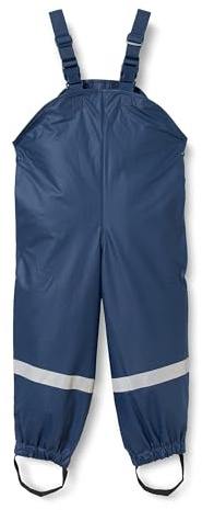 Playshoes Matschhose Regenlatzhose Fleece-Futter Unisex Kinder Wind- und wasserdichte Regenhose Regenbekleidung, marine, 80