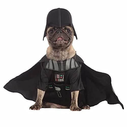 Rubies Official Darth Vader Dog Fancy Dress Star Wars Dark Side Evil Villain Puppy Pet Costume Small Neck to Tail 11' Chest 14' Halloween Halloween