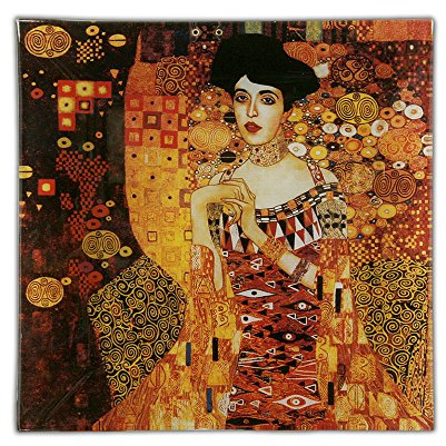 Carmani - Quadrat Glasplatte Bedruckt mit Klimt: Adele