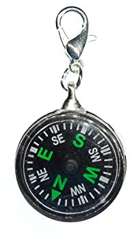 Miniblings Kompass Charm Reise Travlen Camping Outdoor - Handmade Modeschmuck I Kettenanhänger versilbert - Bettelanhänger Bettelarmband - Anhänger für Armband